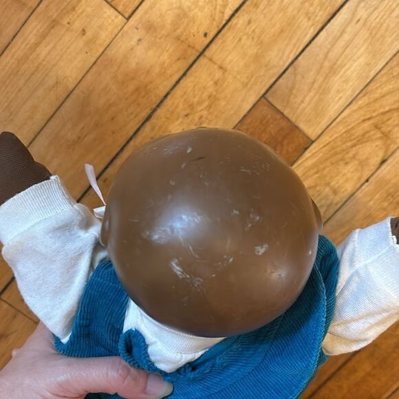 Vintage Cabbage Patch Kid Doll- Little Boy Black Dark Skin Tone with Outfit - Picture 7 of 8